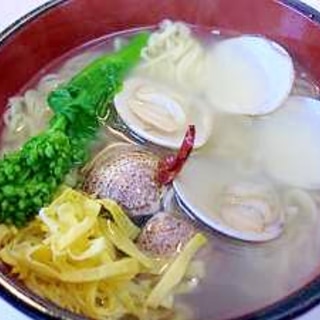 春爛漫♪　菜の花とはまぐりのラーメン